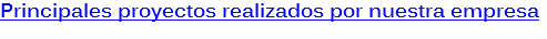 Principales proyectos realizados por nuestra empresa